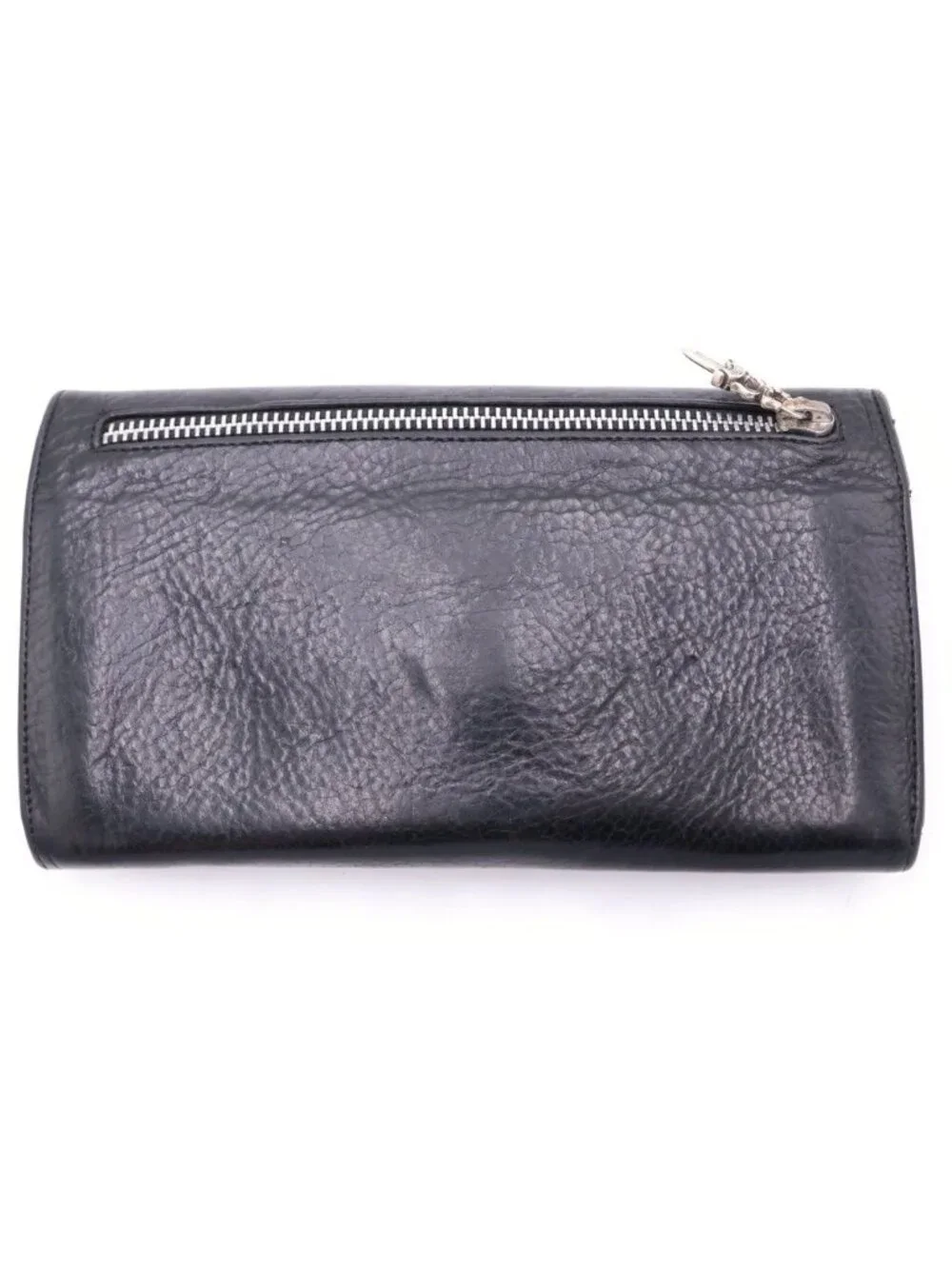 Chrome Hearts Greasy Cross Ball Button Leather Wallet Black